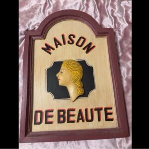 Vintage Maison De Beaute Sign